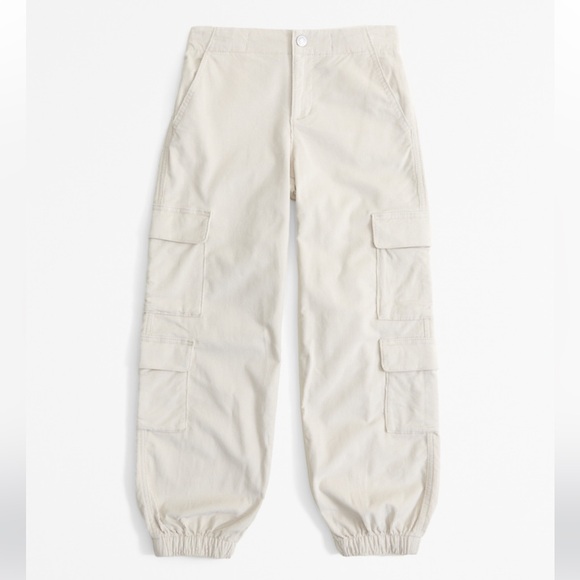 Abercrombie Kids Cream Cargo Pants - Picture 1 of 3